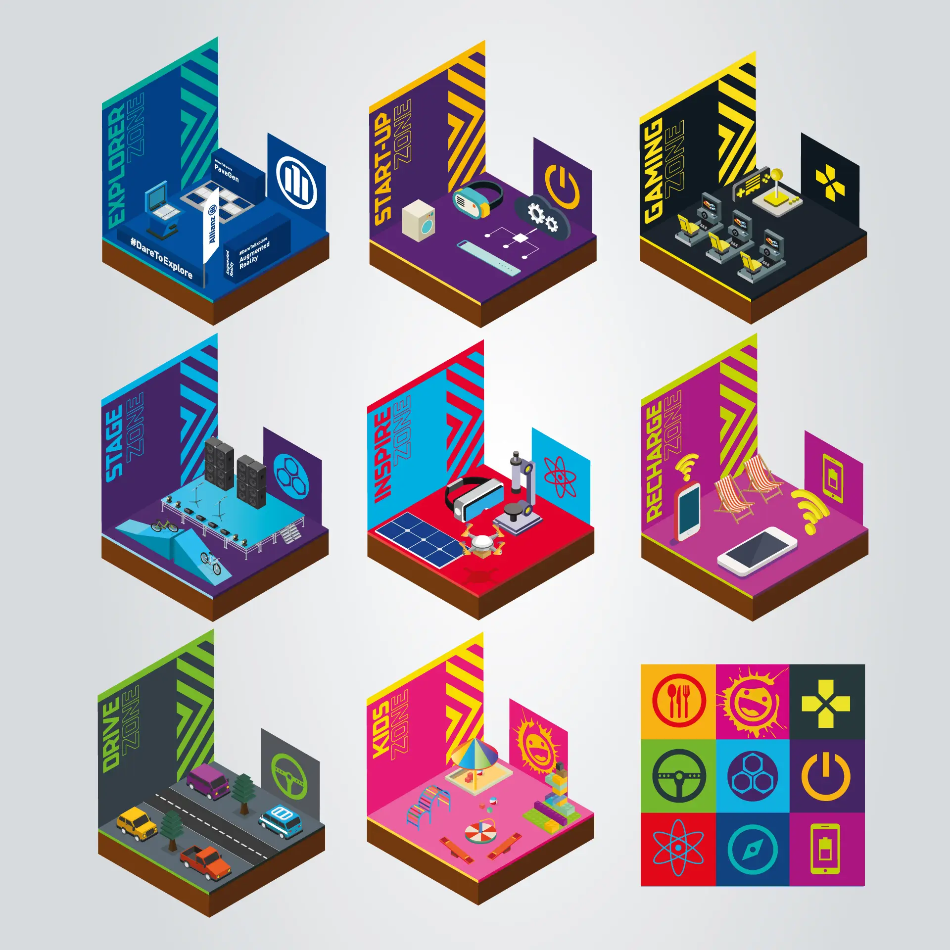 E-Village fan zone identity artwork (6 of 7)